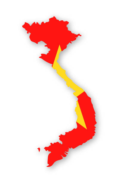 Vietnam Flag Country Contour Vector Icon Stock Illustration - Download Image Now - Asia, Badge, Cartoon - iStock
