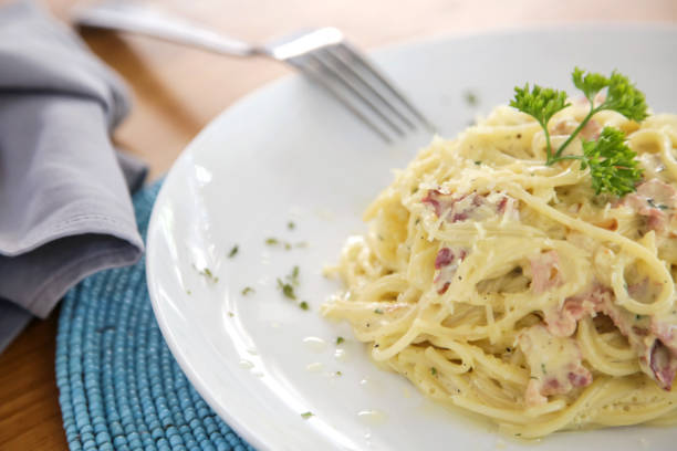 istock Traditional italian carbonara pasta 861003836