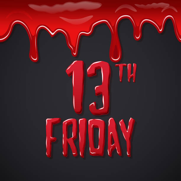 Friday the13th Friday the13th. Bloody lettering. Dark background. friday the 13th vector stock illustrations