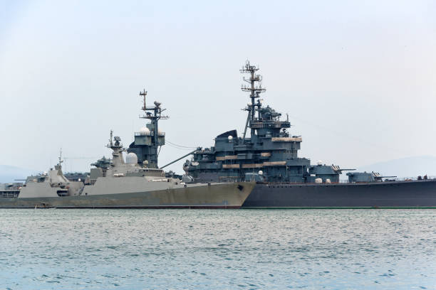 istock Two military ships in the sea 861009962