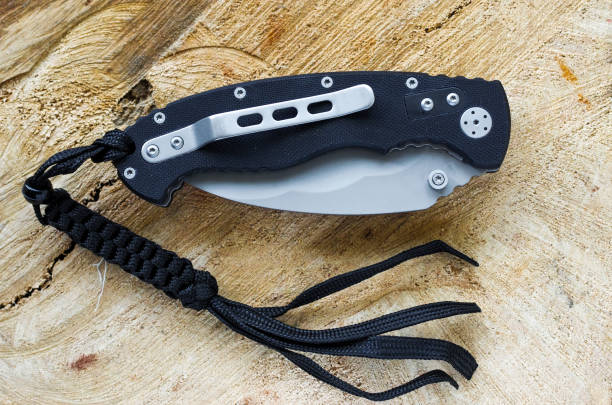 istock Pocket knife in the folded form. Pocket clip. 861022898