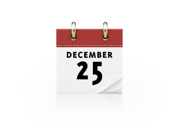 istock Realistic Red Calendar Standing On White Background- December 25 Christmas Concept 861023264