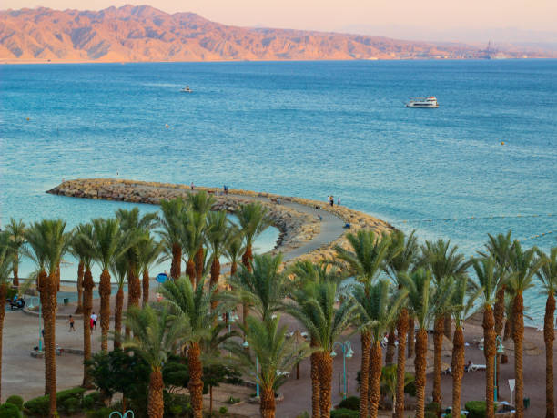 istock Eilat view on walking pier and Read sea 861030314