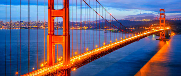 istock view of famous Golden Gate Bridge by night 861030878