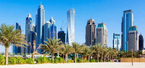istock Horizontal view of skyscrapers and jumeirah beach 861031072