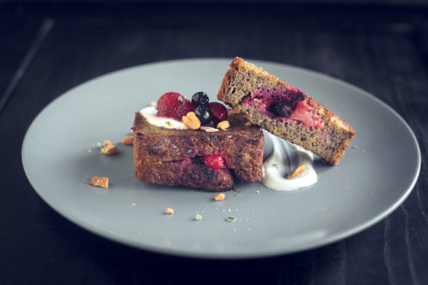 istock Sweet toast sandwiches with berries 861033990