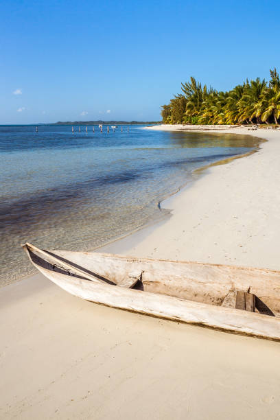 istock Wooden canoe on the tropical beach 861034458