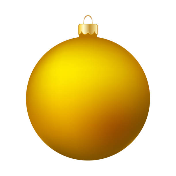istock Yellow Christmas Ball Isolated on White - Merry Christmas! 861037134