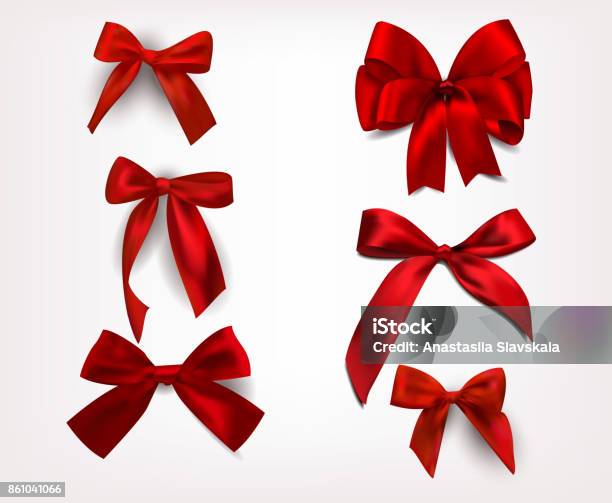 Abstract Stock Illustration - Download Image Now - Tied Bow, Red, Holiday - Event