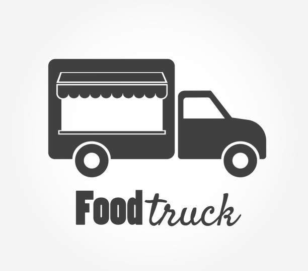 illustrations, cliparts, dessins animés et icônes de alimentaire camion icône simple illustration vectorielle - food truck