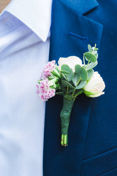 istock boutonniere on the groom jacket 861051112