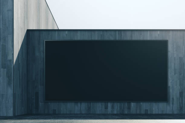 istock Wooden exterior with black billboard front 861051258