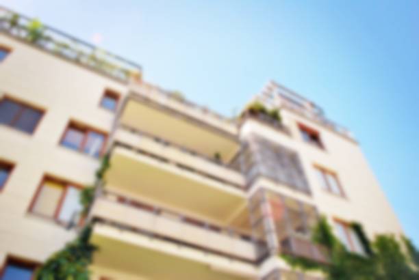 istock Abstract blur of modern apartment building. 861060216
