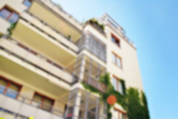 istock Abstract blur of modern apartment building. 861060536