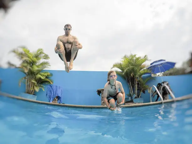 Photo of Cannonball kid and dad