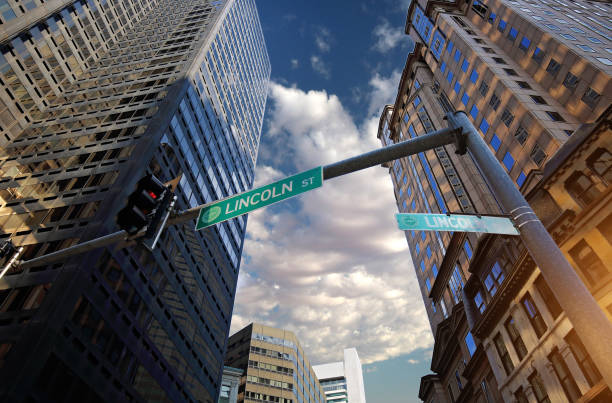 Boston downtown streets at sunset - Lincoln Street