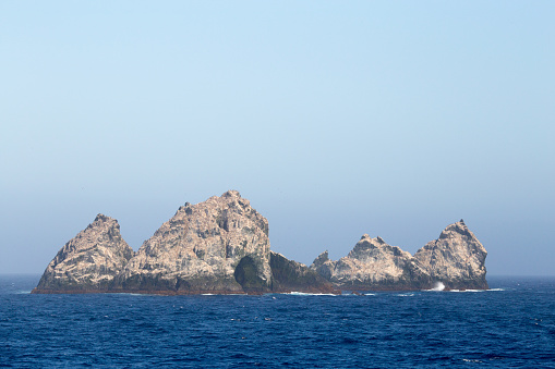 The Shag Rocks are six small islands in the westernmost extreme of South Georgia, 240 km (150 mi) west of the main island of South Georgia and 1,000 km (620 mi) off the Falkland Islands.