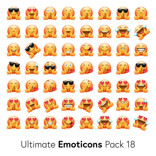 bildbanksillustrationer, clip art samt tecknat material och ikoner med ultimata emoticons pack 18 - awkward kiss