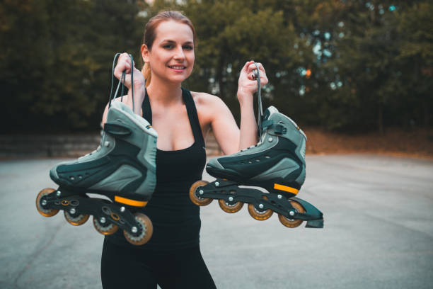 istock Woman preparing to roller skate 861086312