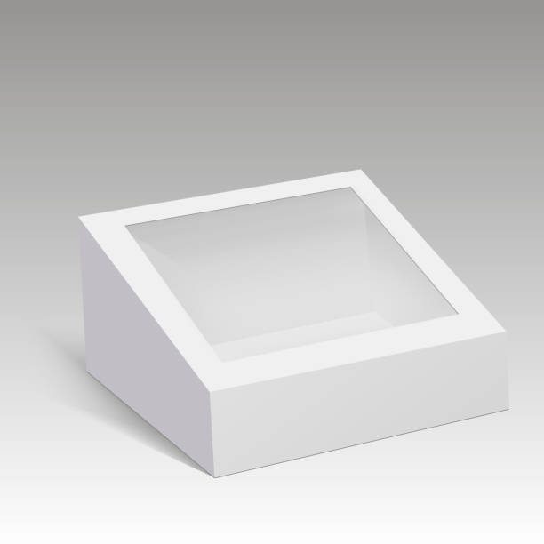 istock Blank paper box packaging for sandwich, food, gift or other products with plastic window. Vector illustration 861089412
