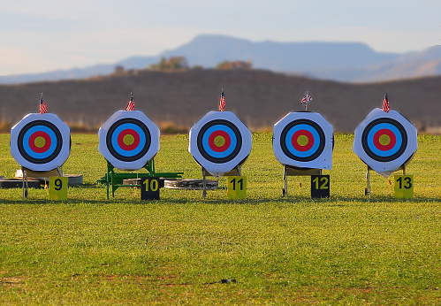 a row of targets at  shooting sports competition
