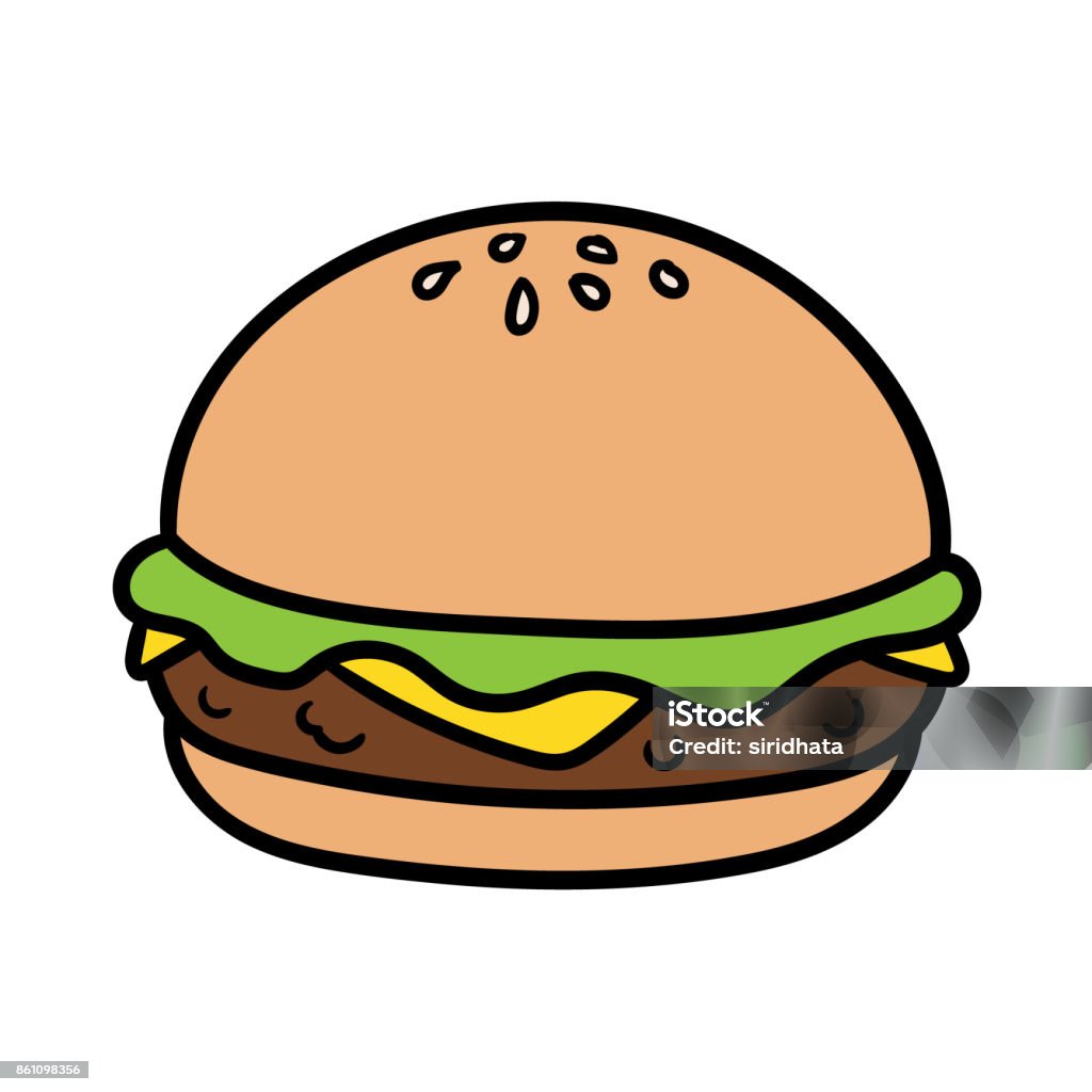 Cartoon Cheeseburger Stock Illustration - Download Image Now - Bun - Bread,  Burger, Barbecue - Meal - iStock