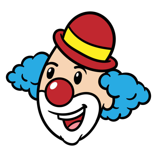 말풍선이 있는 코미디언 - clown costume humor wig stock illustrations