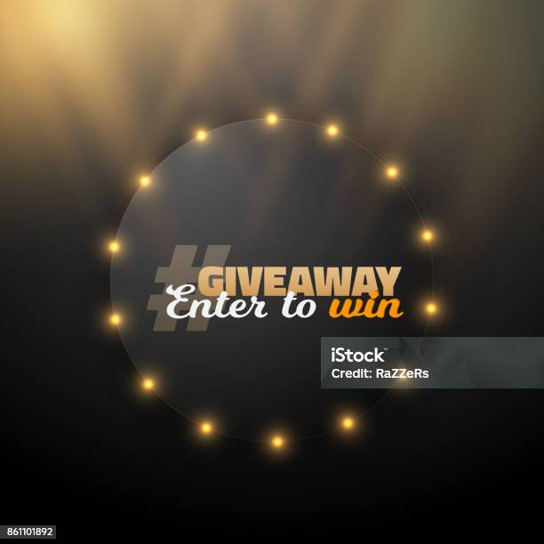 Button Competition Examples Vector Button Giveaway Competition Template Stock Illustration ...