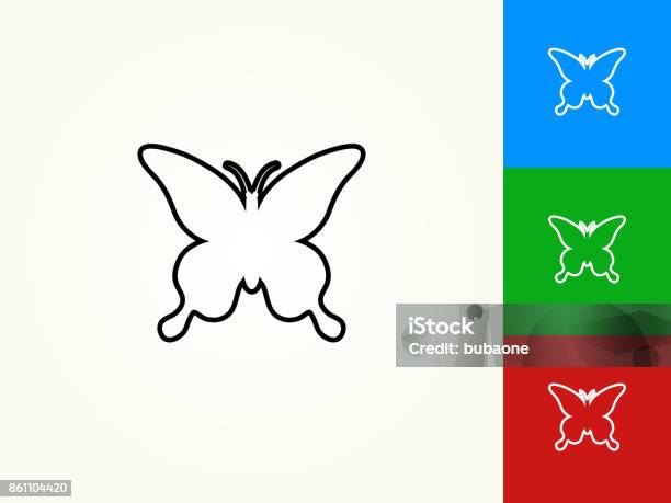 Butterfly Black Stroke Linear Icon Stock Illustration - Download Image Now - Animal Body Part, Animal Wildlife, Animal Wing