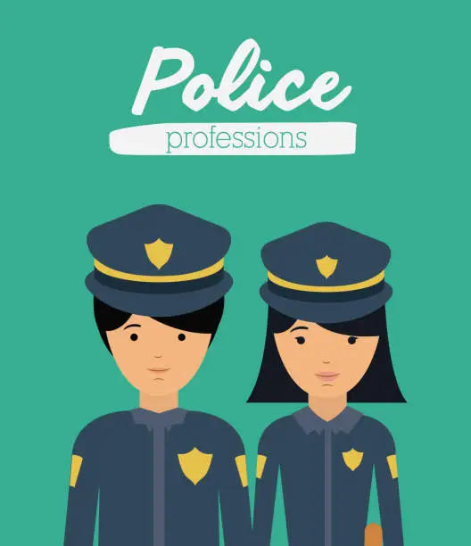 Vector illustration of officer profession design
