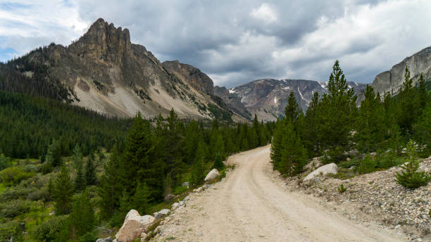 荒野 road - absaroka range ストックフォトと画像