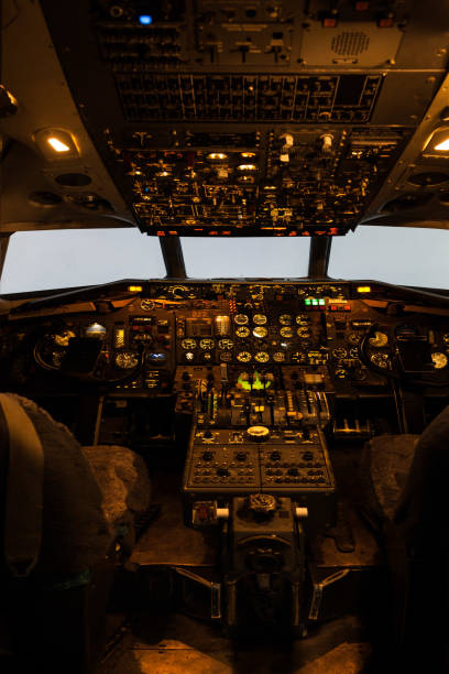 istock Old commercial aircraft cockpit 861111744