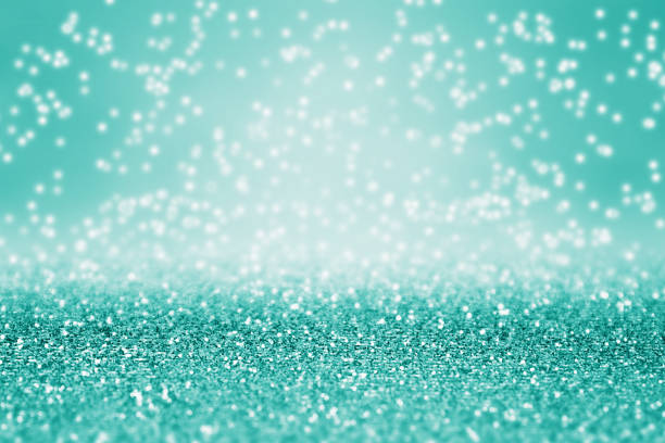 Teal Turquoise Christmas Party Invite Glitter Background