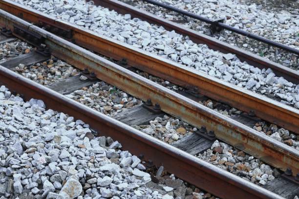 istock railway track on gravel for train transportation 861118458