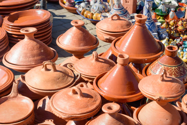 istock Ceramic tagins in city market. Meknes. Morocco 861122380