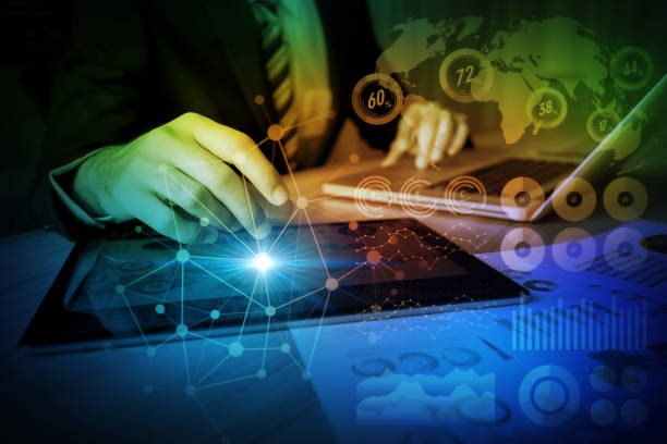 istock business and technology abstract. IoT(Internet of Things). ICT(Information Communication Technology). Mixed media. 861122584