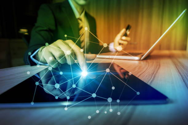 istock business and technology abstract. IoT(Internet of Things). ICT(Information Communication Technology). Mixed media. 861122724