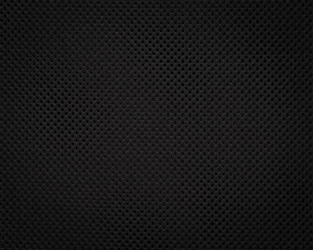 istock Black fabric texture. Dark textile pattern background. Detail of synthetic material. 861126004