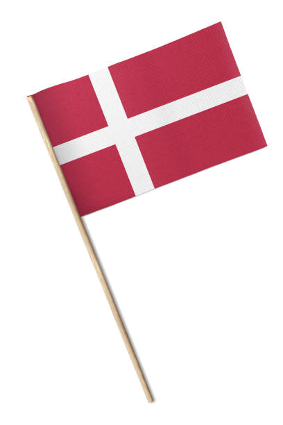 denmark small flag isolated on a white background - danish flag imagens e fotografias de stock