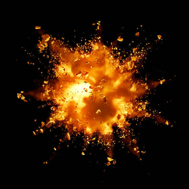 fire explosion stock photo