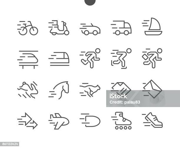 Speed Ui Pixel Perfect Wellcrafted Vector Thin Line Icons 48x48 Ready For 24x24 Grid For Web Graphics And Apps With Editable Stroke Simple Minimal Pictogram Stock Illustration - Download Image Now