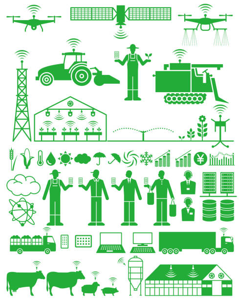 IOT. Smart agriculture. IOT. Smart agriculture. precision agriculture stock illustrations