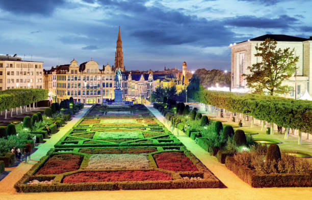 istock Brussels cityscape at night,  Belgium panorama skyline 861143086
