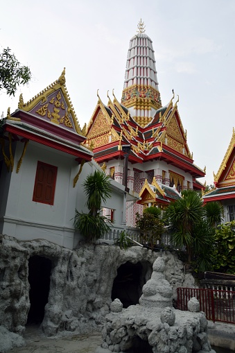 Wat Chakrawat, a temple famous for its crocodiles in Chinatown district, Bangkok, Thailand