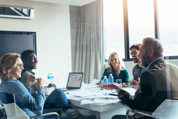 istock Business people having casual discussion during meeting 861164910