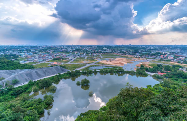 istock Landscape afternoon in a small town 861165062