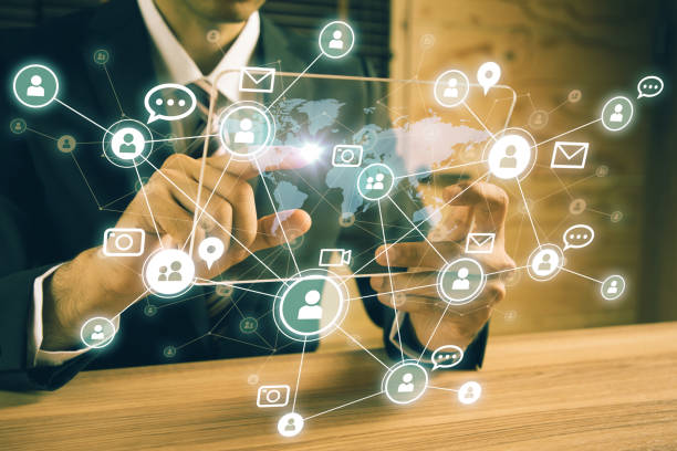 istock Social networking service concept. Worldwide connection. Mixed media. 861165064