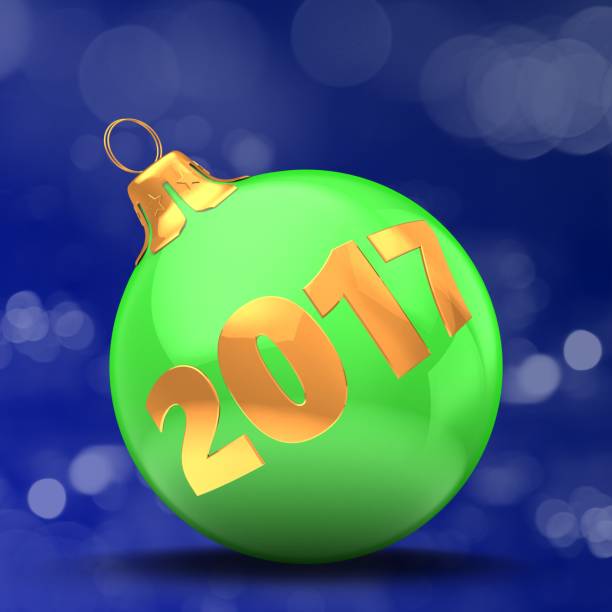 istock 3d green Christmas ball 861166300