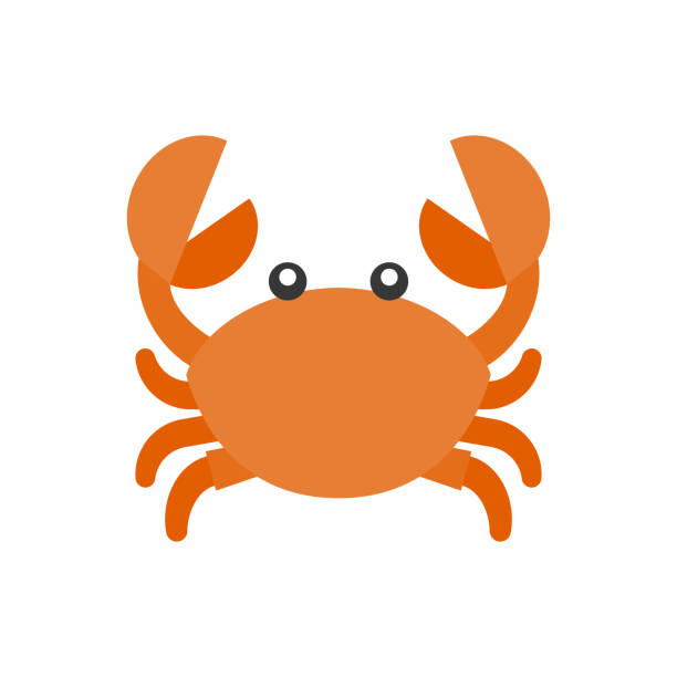 cute crab cartoon icon, flat design vector cute crab cartoon icon, flat design vector crab stock illustrations