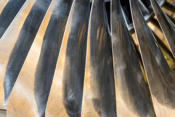 istock Close-up of jet engine fan blades 861180218
